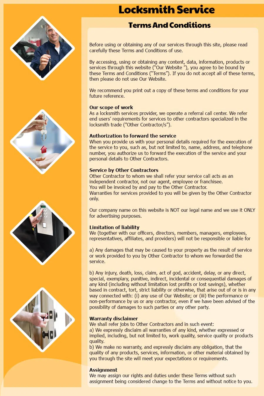 Cincinnati Central Locksmith, Cincinnati, OH 513-714-5186 - Terms